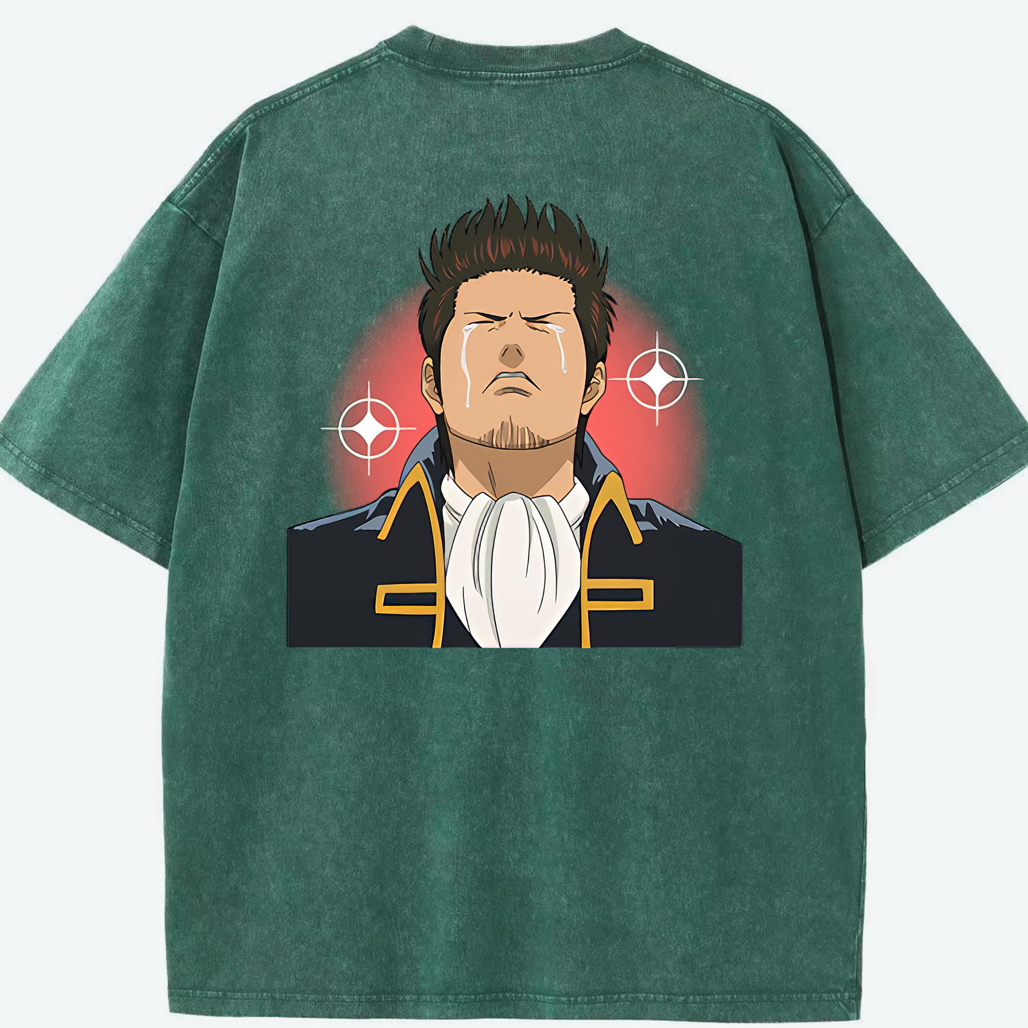 （画像用） ぎんたま 坂田銀時（さかたぎんとき） 神楽 志村新八（しむら しんぱち） GINTAMA Sakata Gintoki Kagura Shimura Shinpachi 綿100% ヴィンテージ風 半袖Tシャツ（背面プリント）